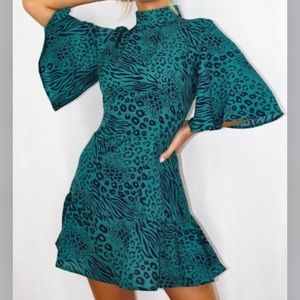 Missguided high neck animal print dress